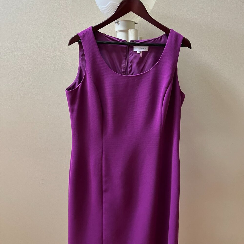 Calvin Klein Purple Midi Sheath Dress